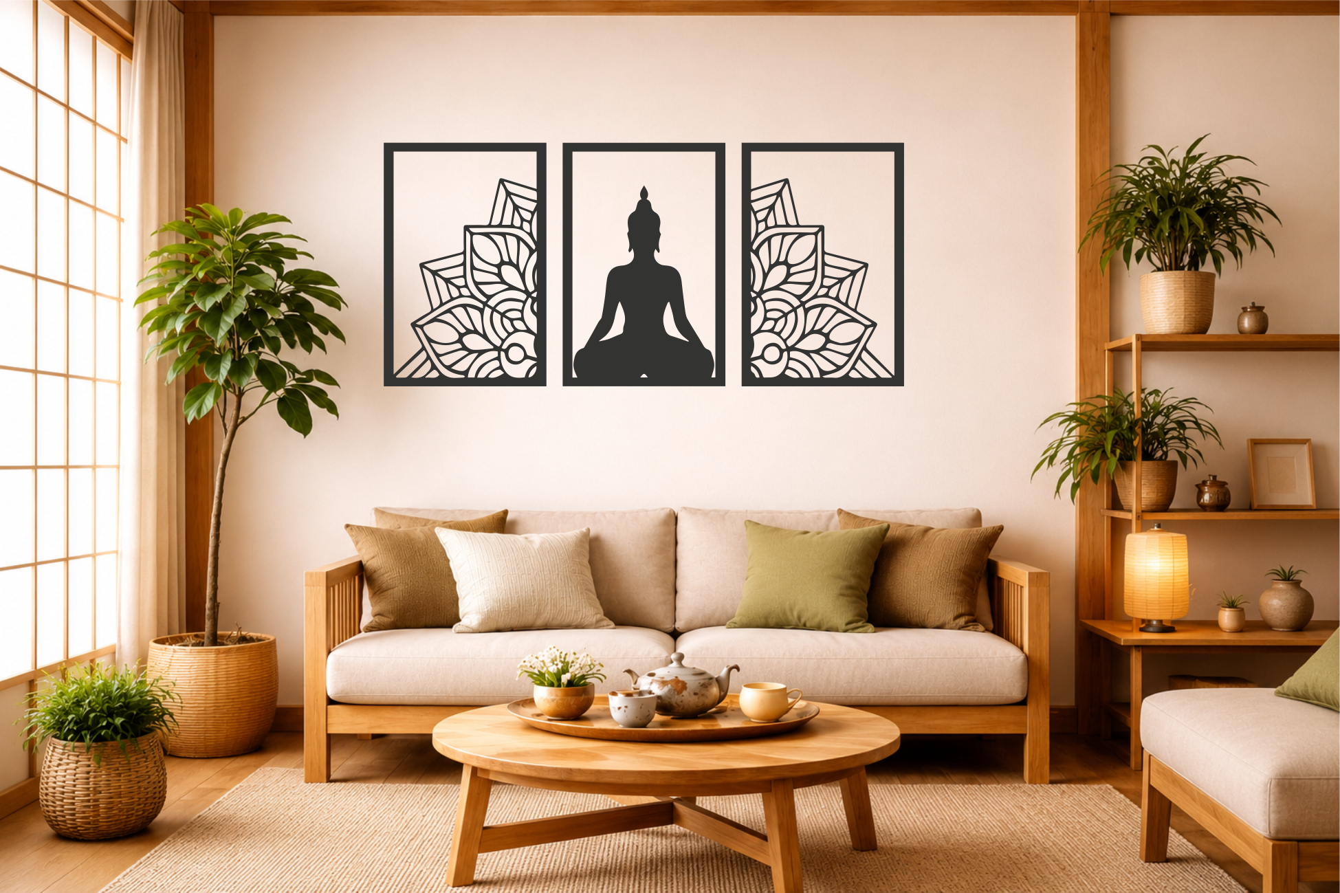 Set of 3_ Zen Buddha wall Art